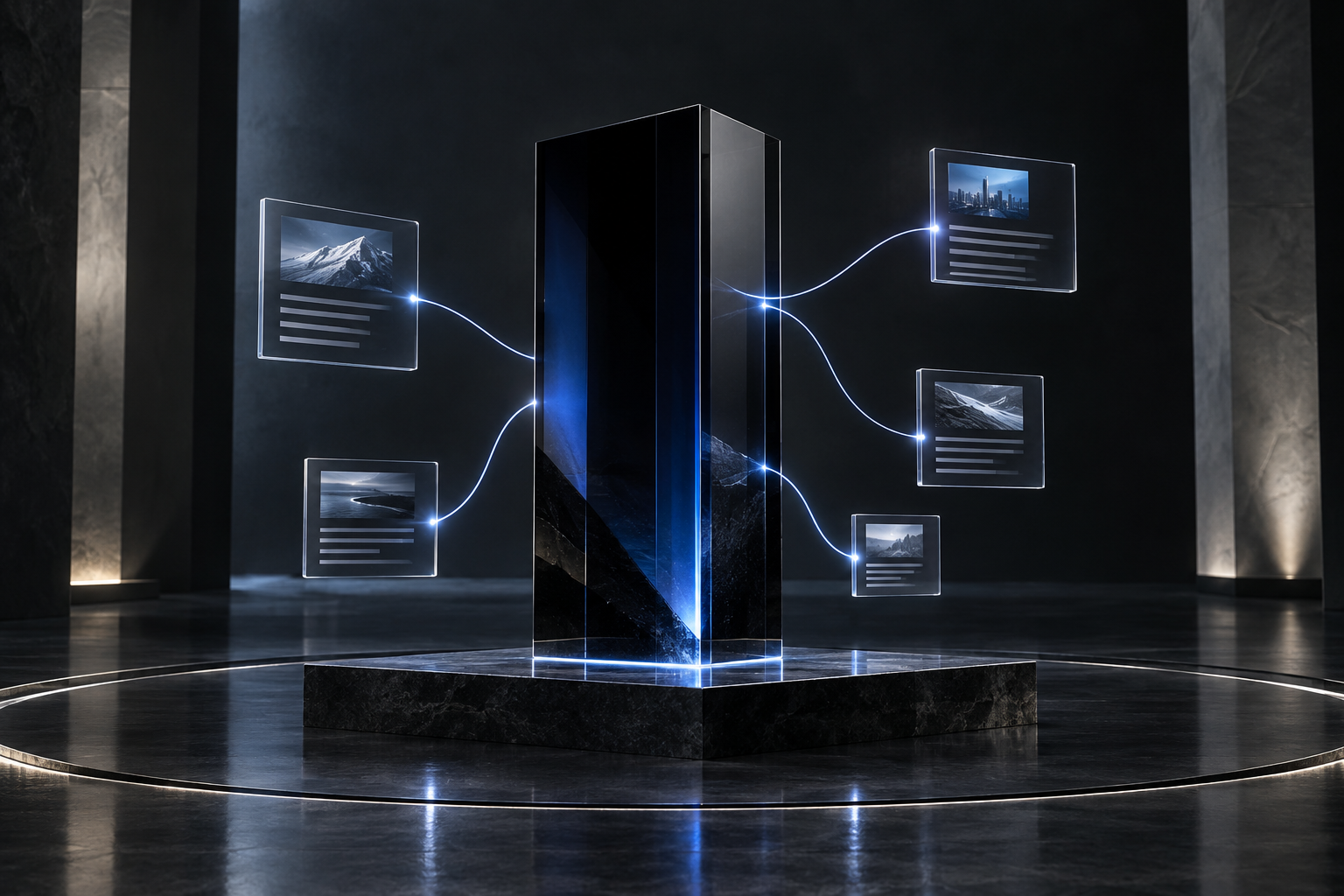 AI visibility data sculpture